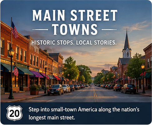 Route 20 main street towns thematic card image