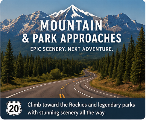 Route 20 mountain and park approaches thematic card image