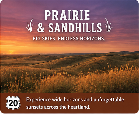 Route 20 prairie and Sandhills thematic card image
