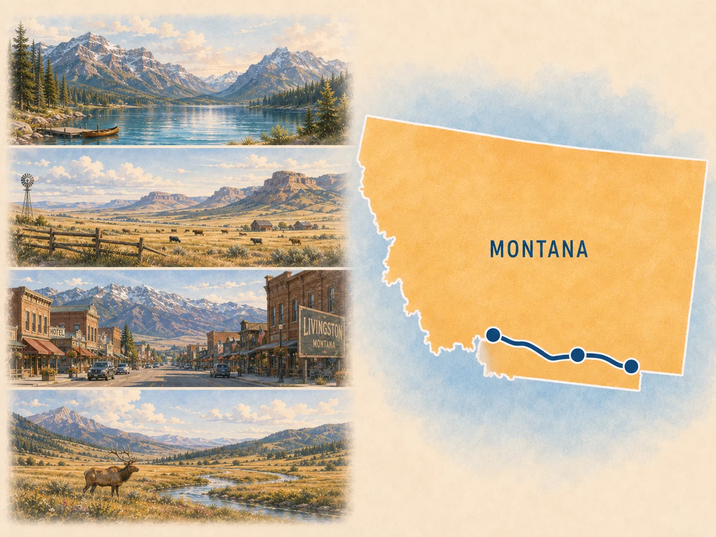 Route 20 Montana connector planning map illustration